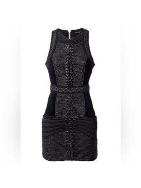 NWT Limited Edition Balmain Embroidered Velvet Mini Dress
